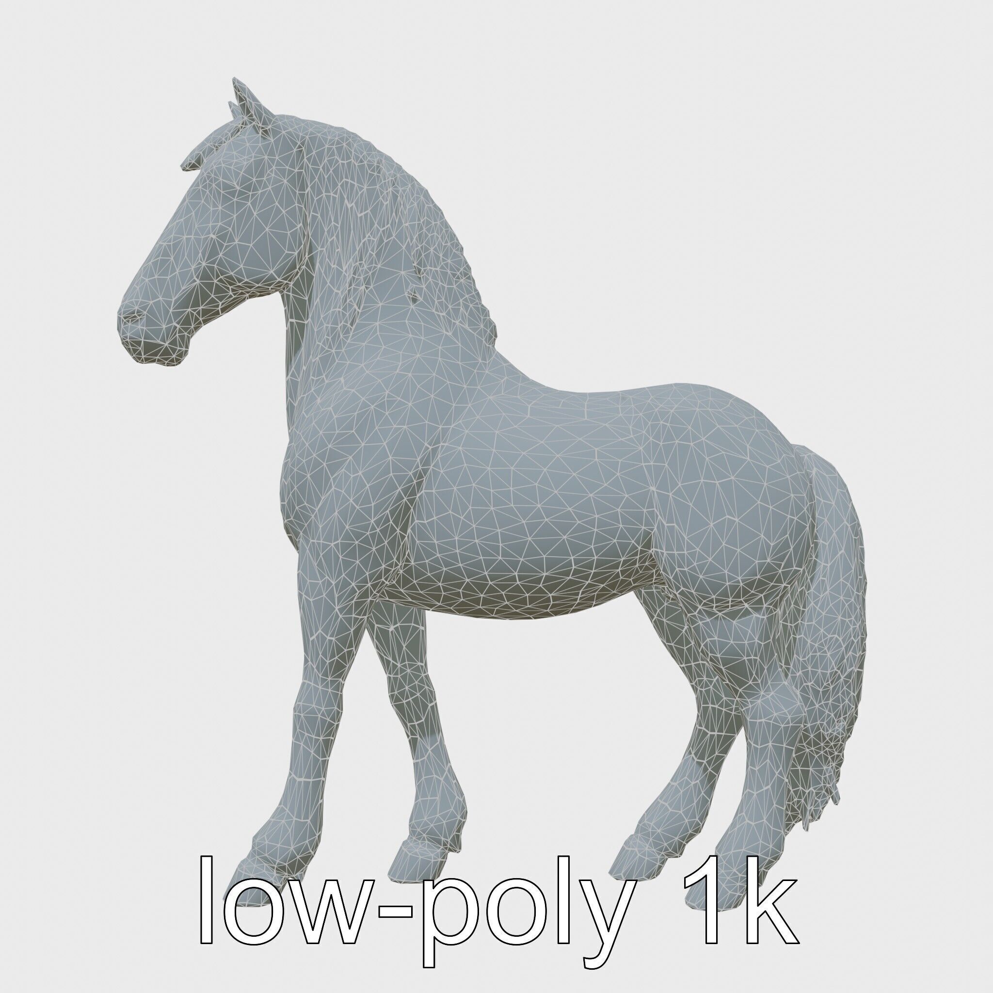 Black Percheron Horse 3D Model with Impressive Stature and St... Low-poly 3D model_23