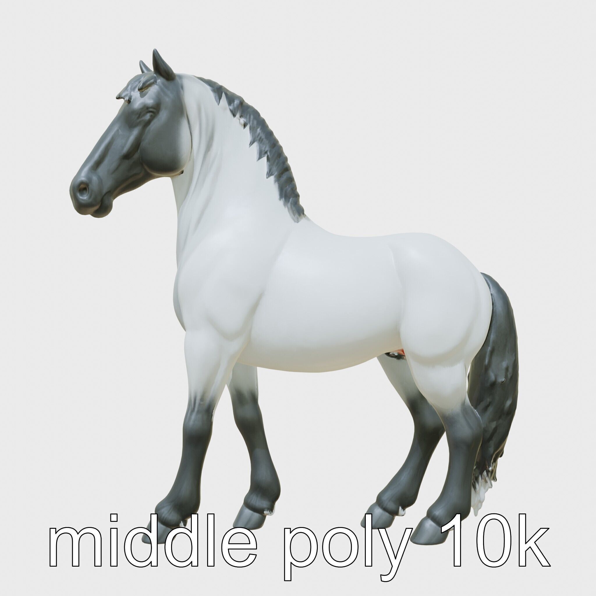 Black Percheron Horse 3D Model with Impressive Stature and St... Low-poly 3D model_20