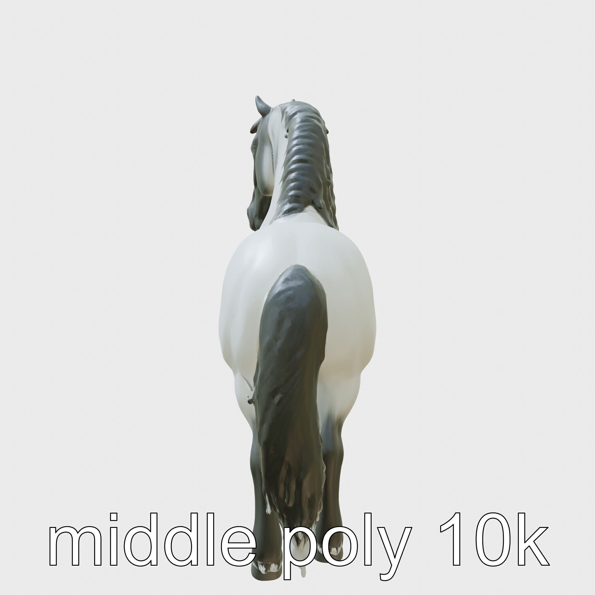 Black Percheron Horse 3D Model with Impressive Stature and St... Low-poly 3D model_2
