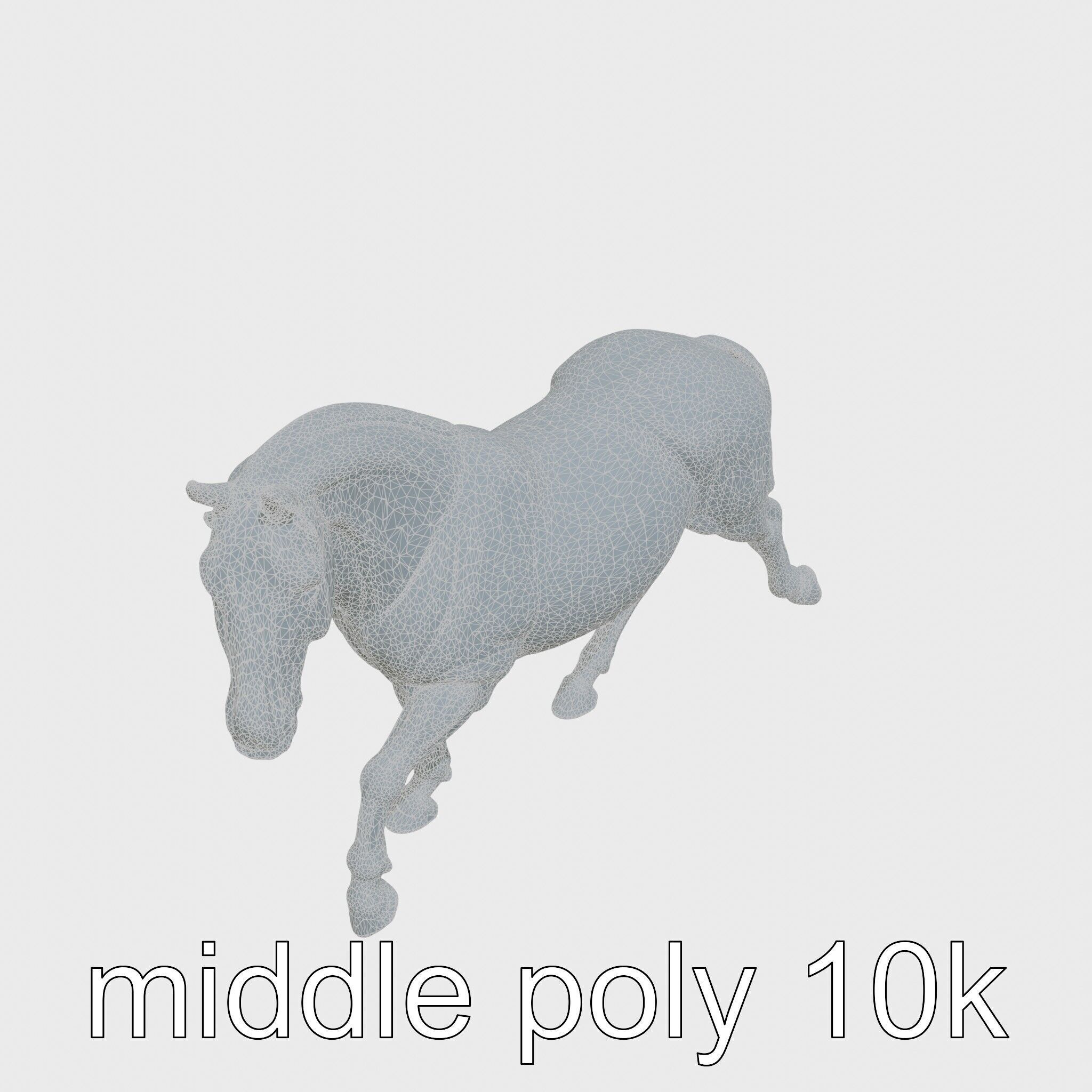 Regal Gray Percheron Horse 3D Model Low-poly 3D model_14