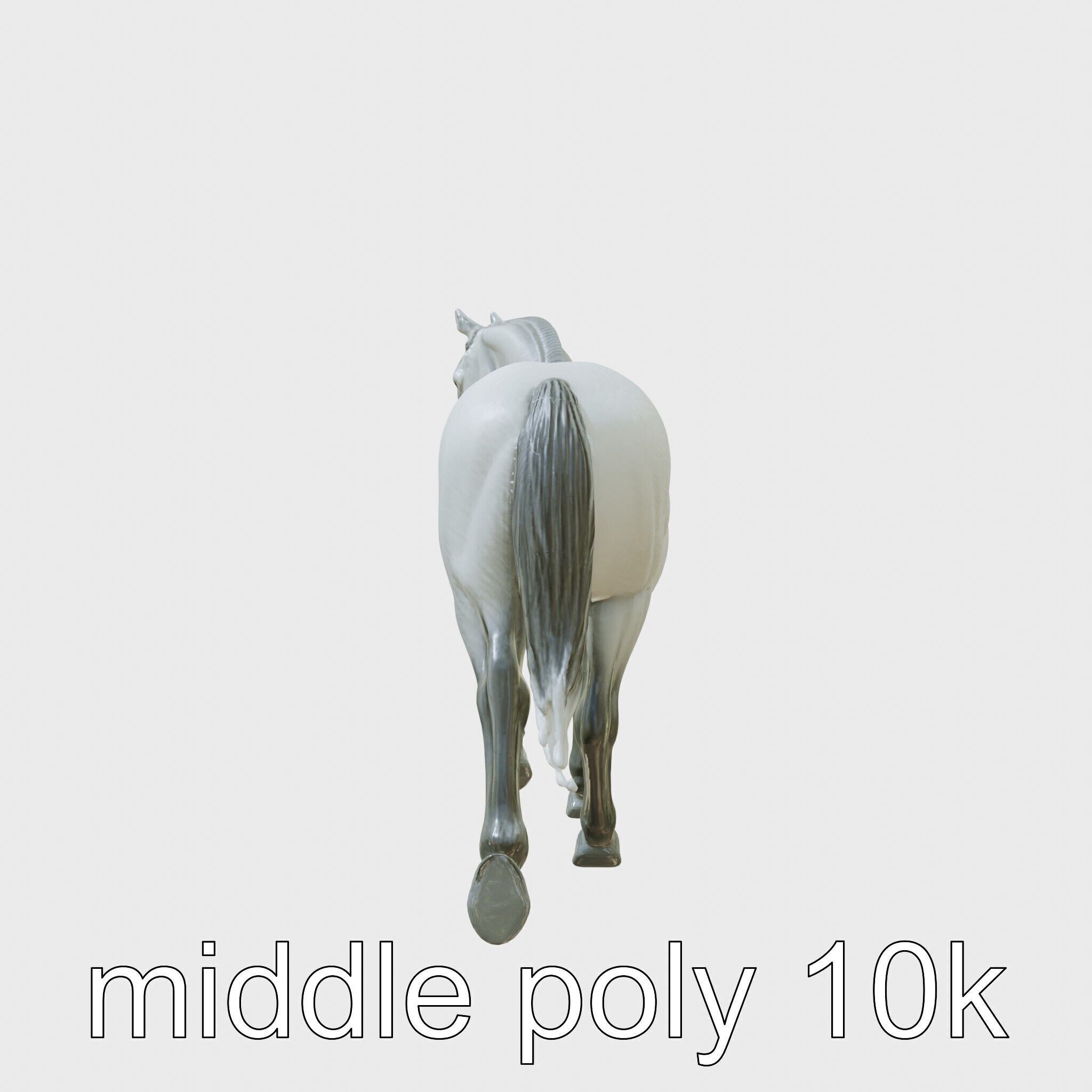 Regal Gray Percheron Horse 3D Model Low-poly 3D model_23