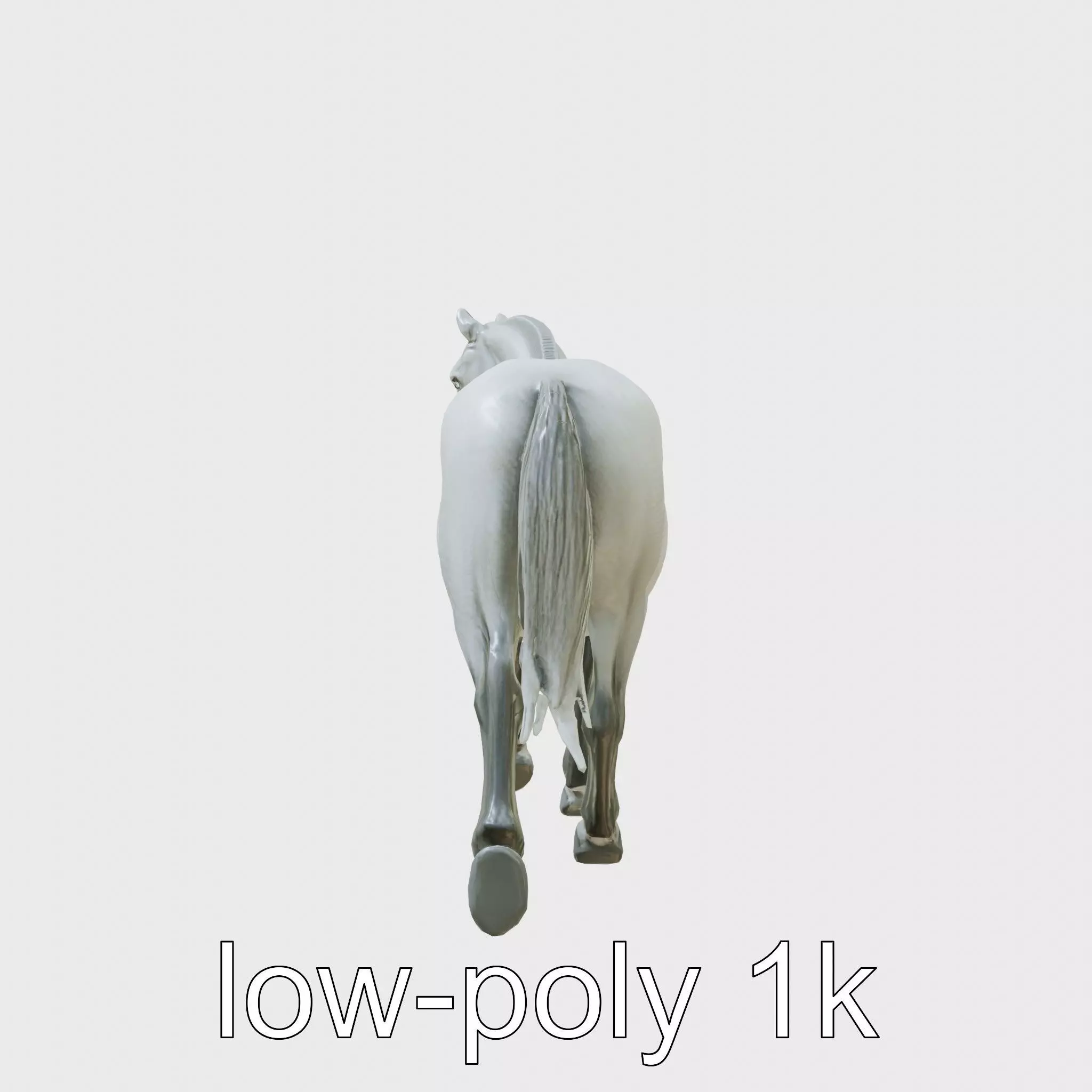 Regal Gray Percheron Horse 3D Model Low-poly 3D model_0