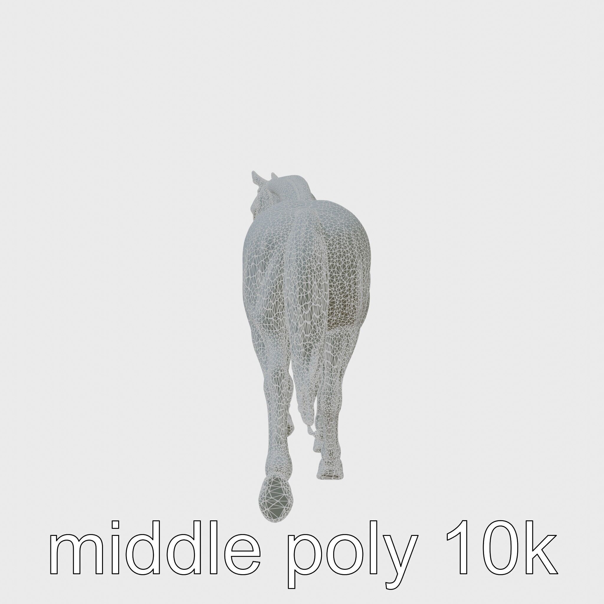 Regal Gray Percheron Horse 3D Model Low-poly 3D model_18