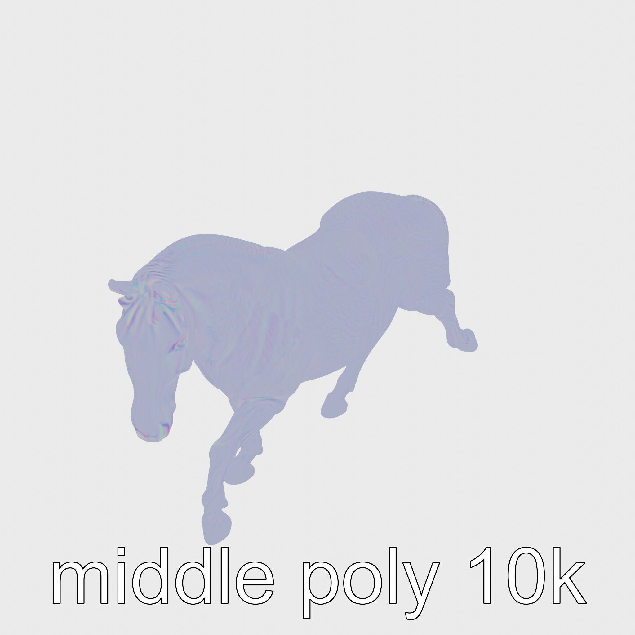 Regal Gray Percheron Horse 3D Model Low-poly 3D model_13