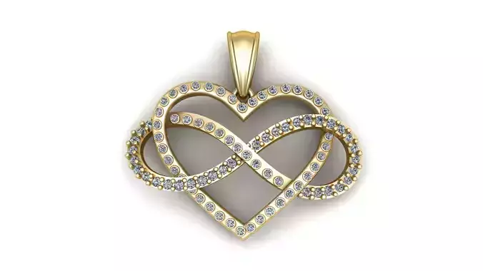 INFINITY HEART DESIGN PENDANT 3D PRINTABLE MODEL