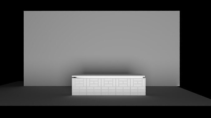 white lux tv unit and coffee table Free 3D model