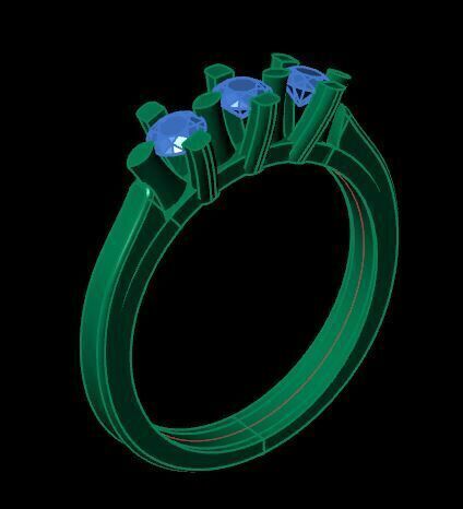 new wedding ring for daimonds 3D print model_12