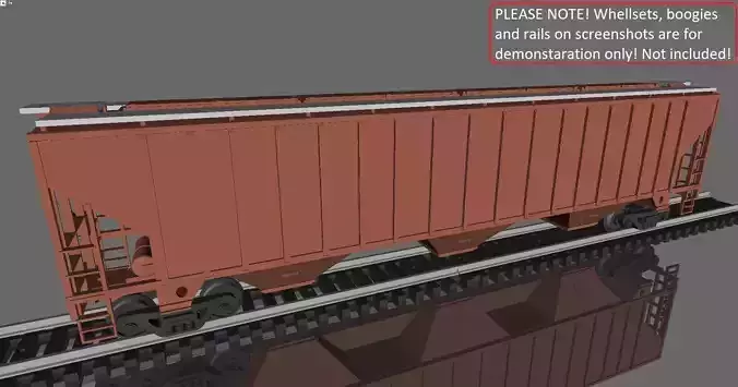 Trinity Rail 3-bay 57 ft Covered Hopper printable in H0 Scale 3D print model