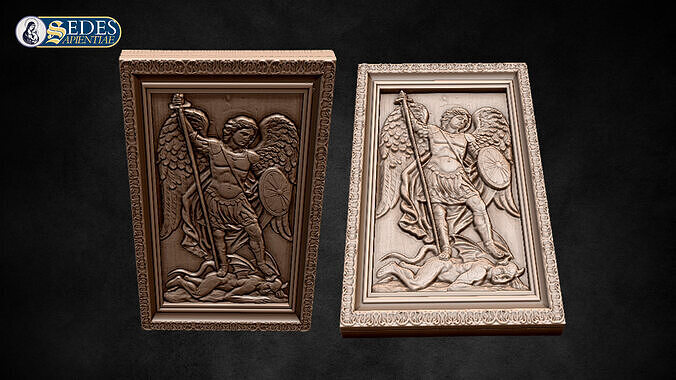 Saint Michael Archangel  Bas Relief 3D Model 3D print model