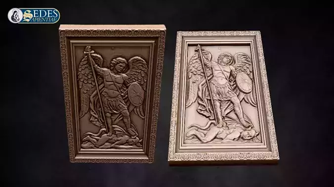Saint Michael Archangel  Bas Relief 3D Model 3D print model