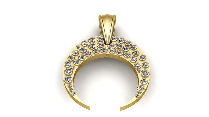 DIAMOND MOON PENDANT 3D PRINTABLE MODEL 3D print model