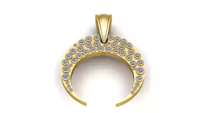 DIAMOND MOON PENDANT 3D PRINTABLE MODEL