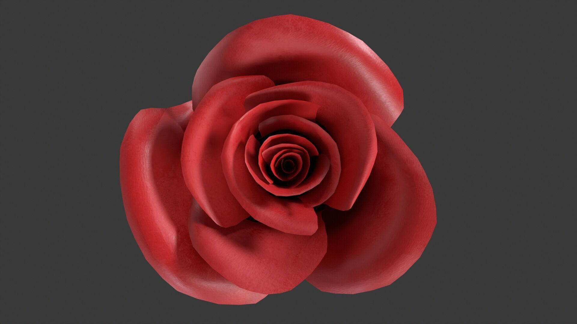 Rose Flower Low-poly 3D model_2