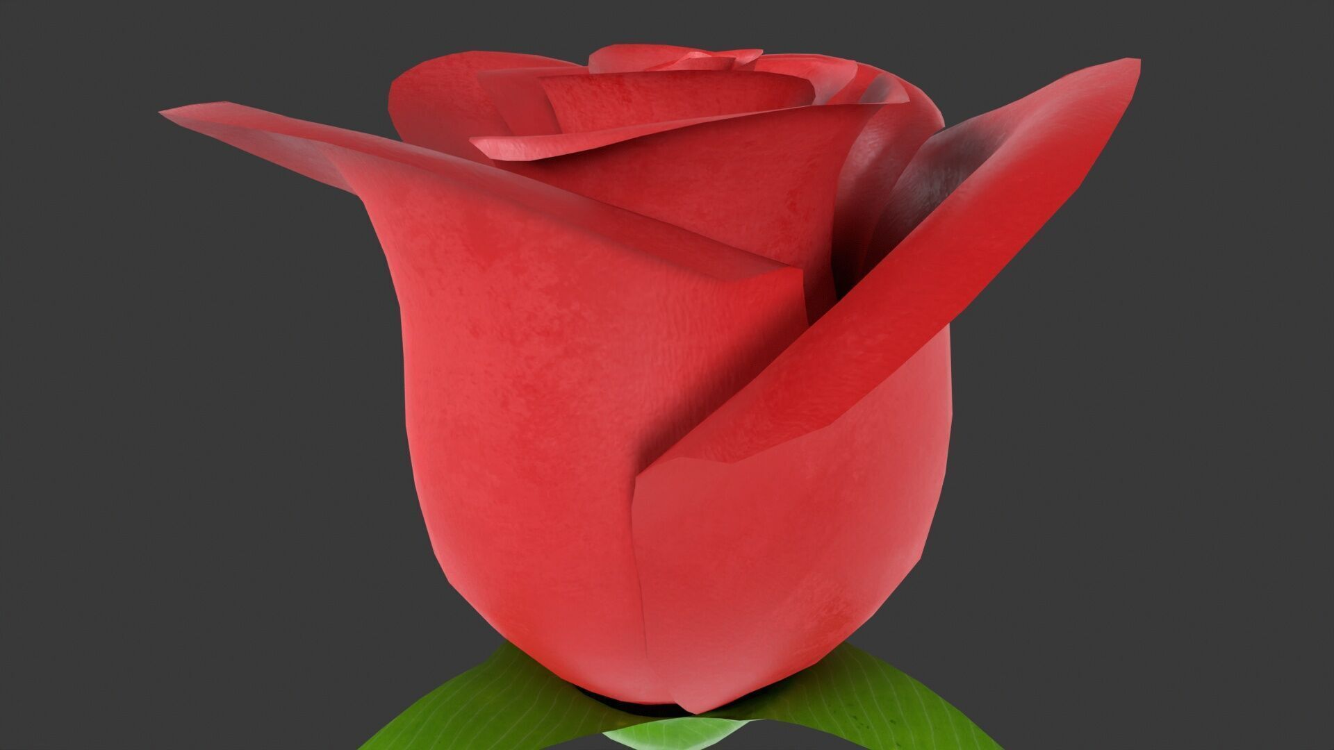 Rose Flower Low-poly 3D model_5