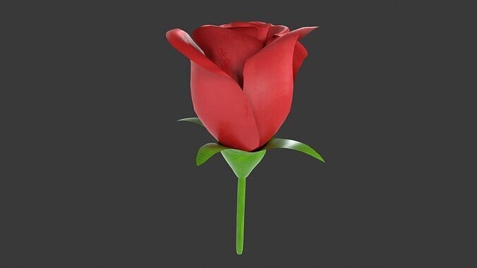 Rose Flower Low-poly 3D model