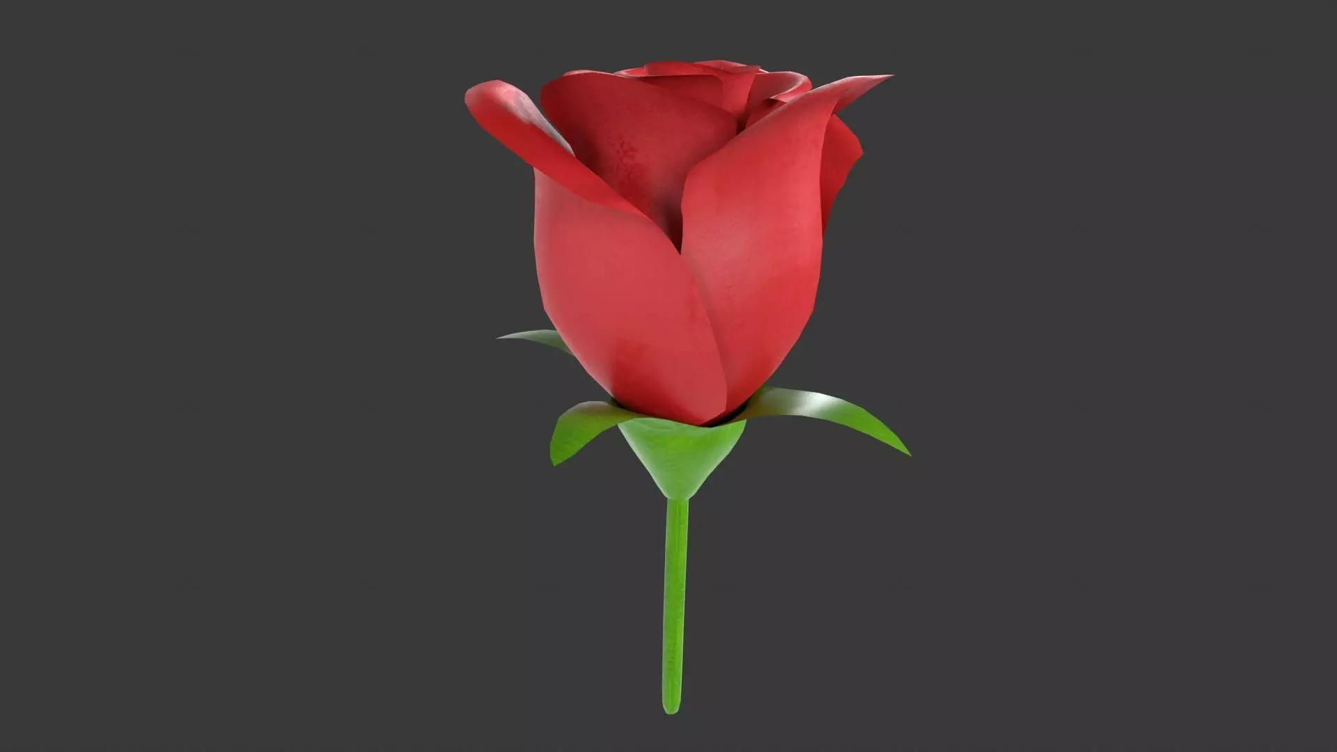 Rose Flower Low-poly 3D model_0