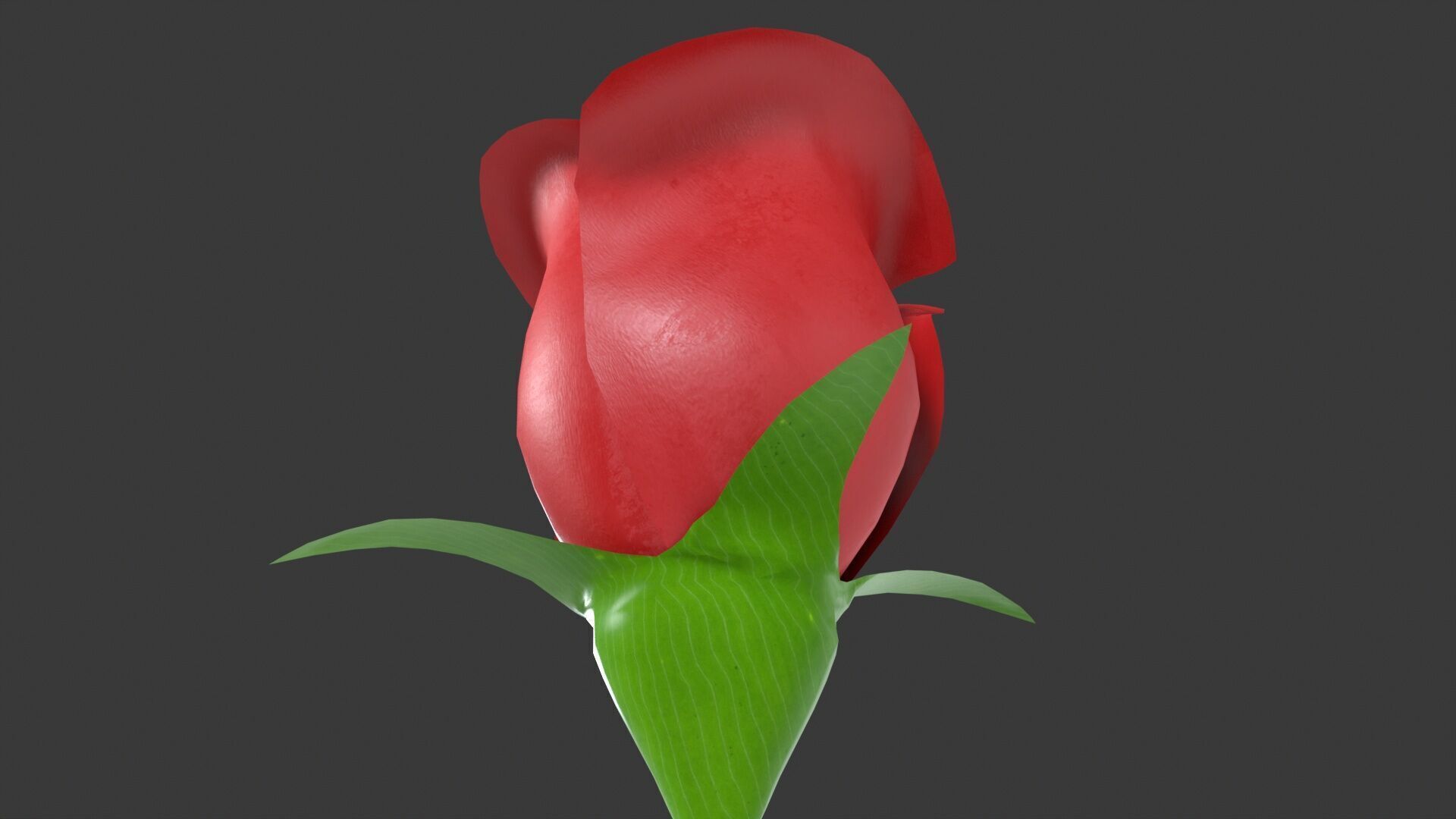 Rose Flower Low-poly 3D model_7