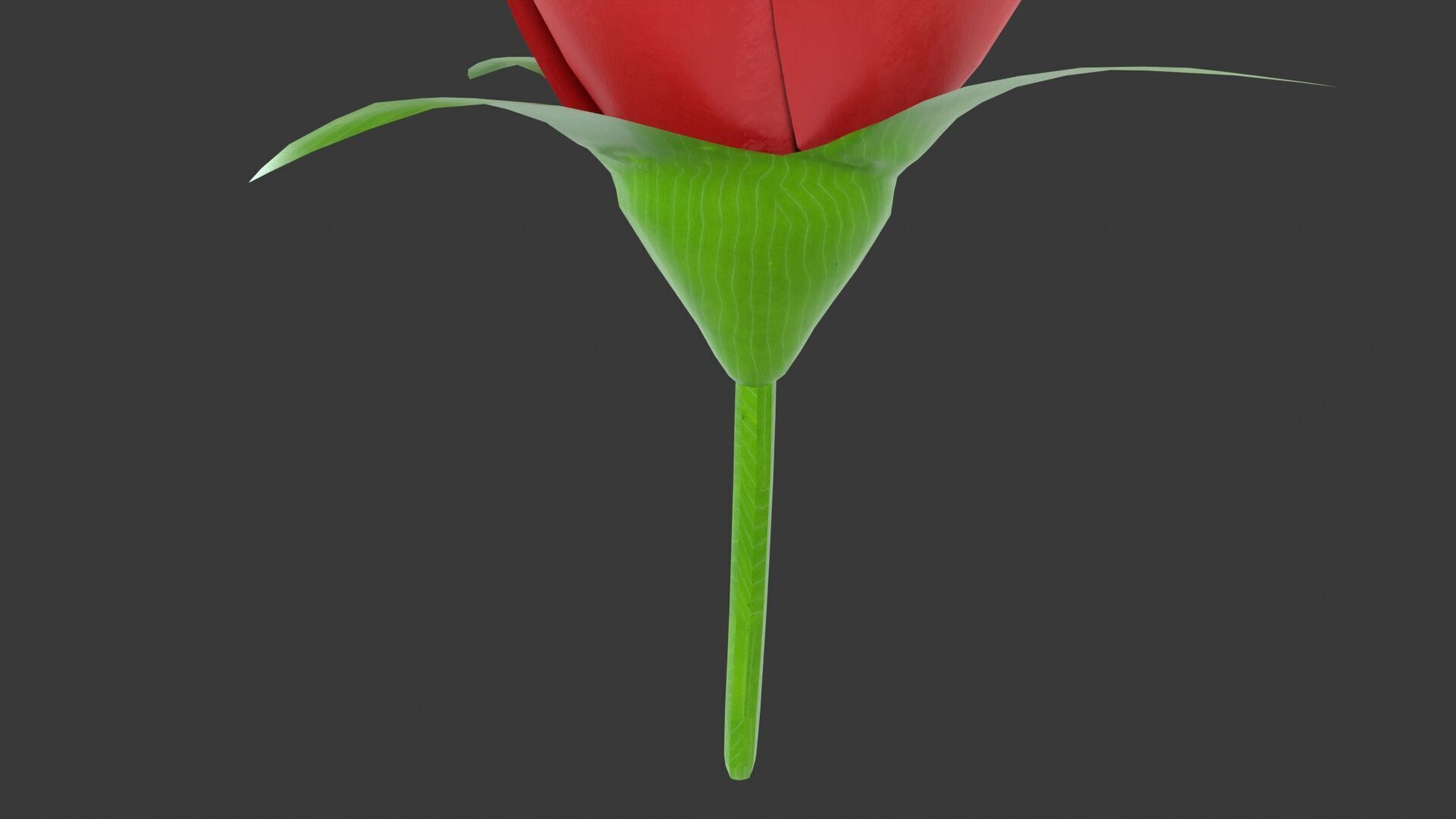 Rose Flower Low-poly 3D model_6