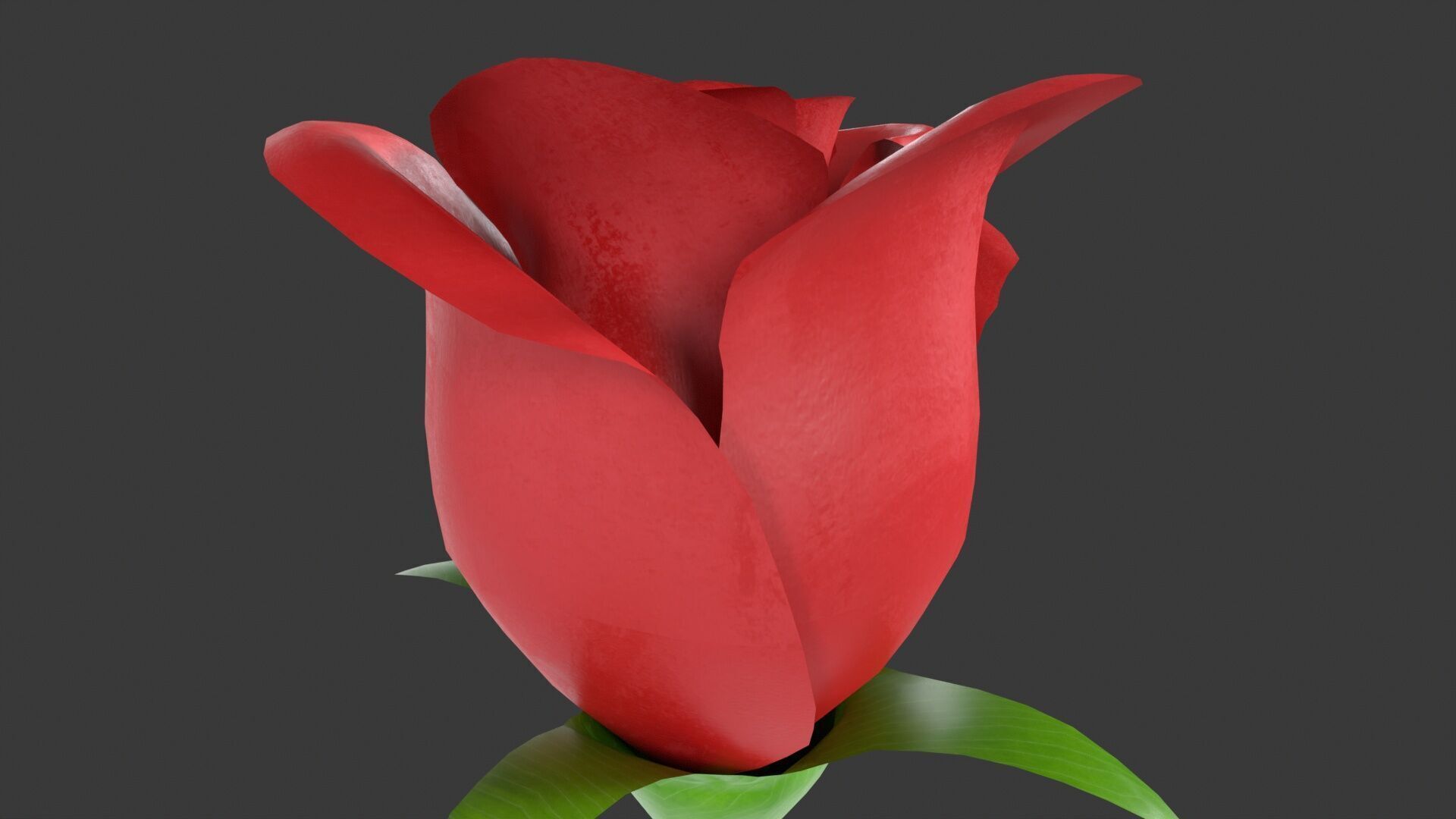 Rose Flower Low-poly 3D model_4