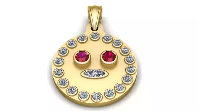 FACE EMOJI COIN PENDANT 3D PRINTABLE MODEL