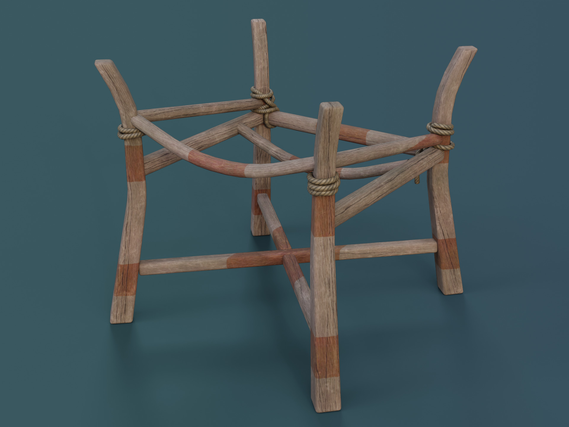 War Drum Low-poly 3D model_10