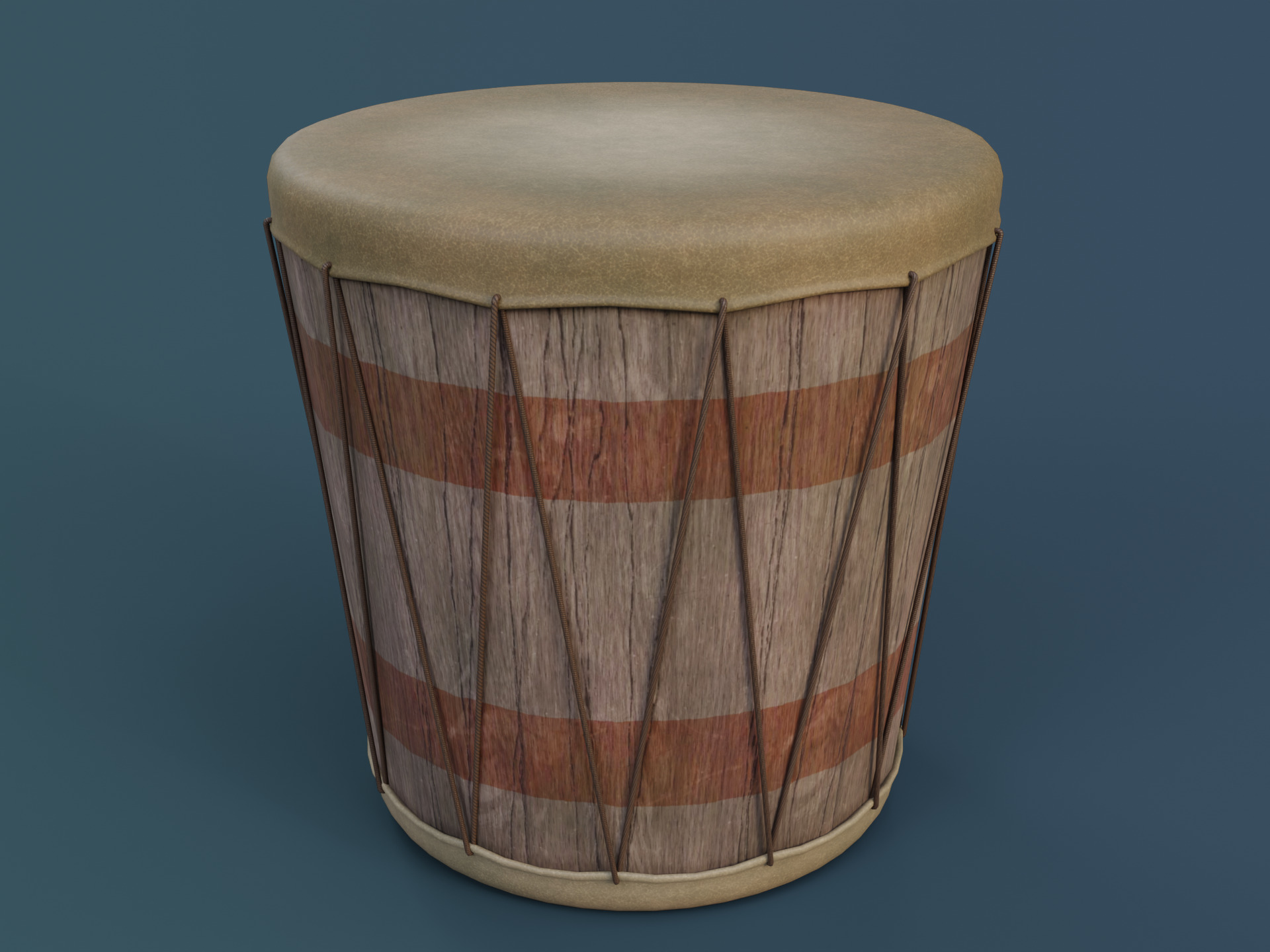 War Drum Low-poly 3D model_9