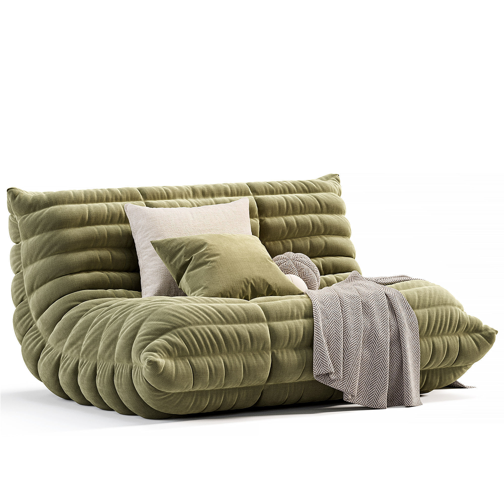 Togo Loveseat By Ligne Roset Low-poly 3D model_4