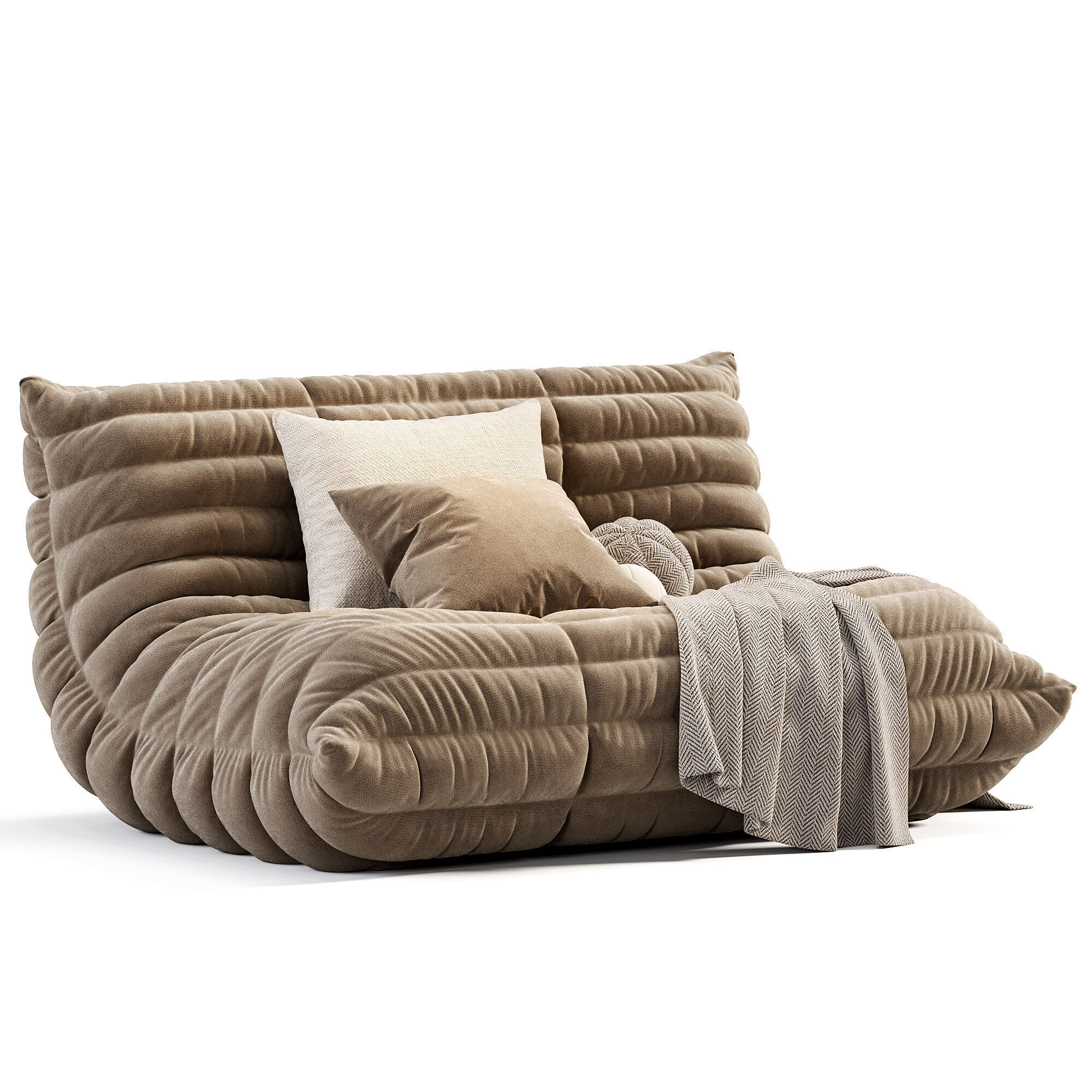 Togo Loveseat By Ligne Roset Low-poly 3D model_9