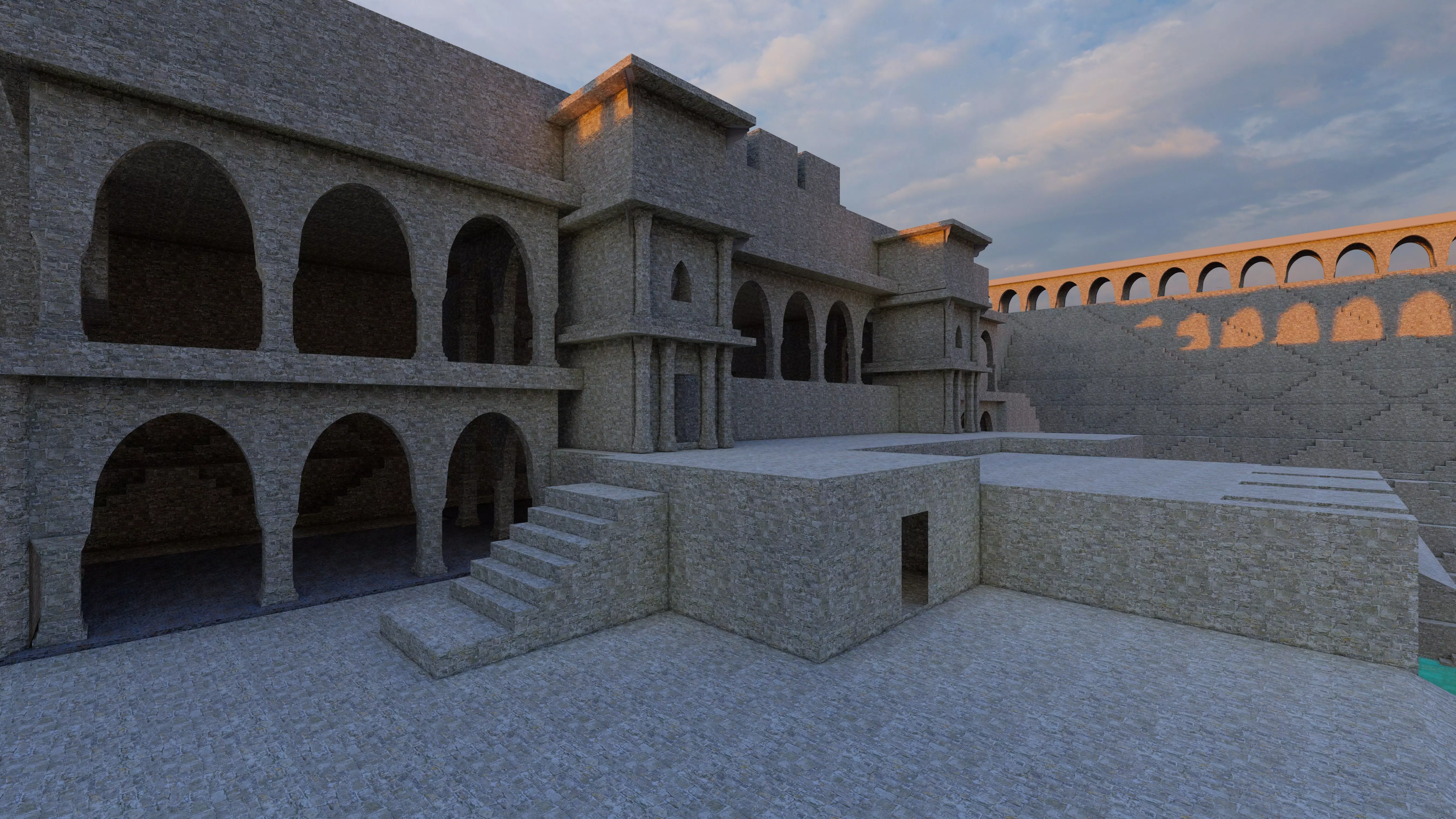 Chaand Baori Low-poly 3D model_0