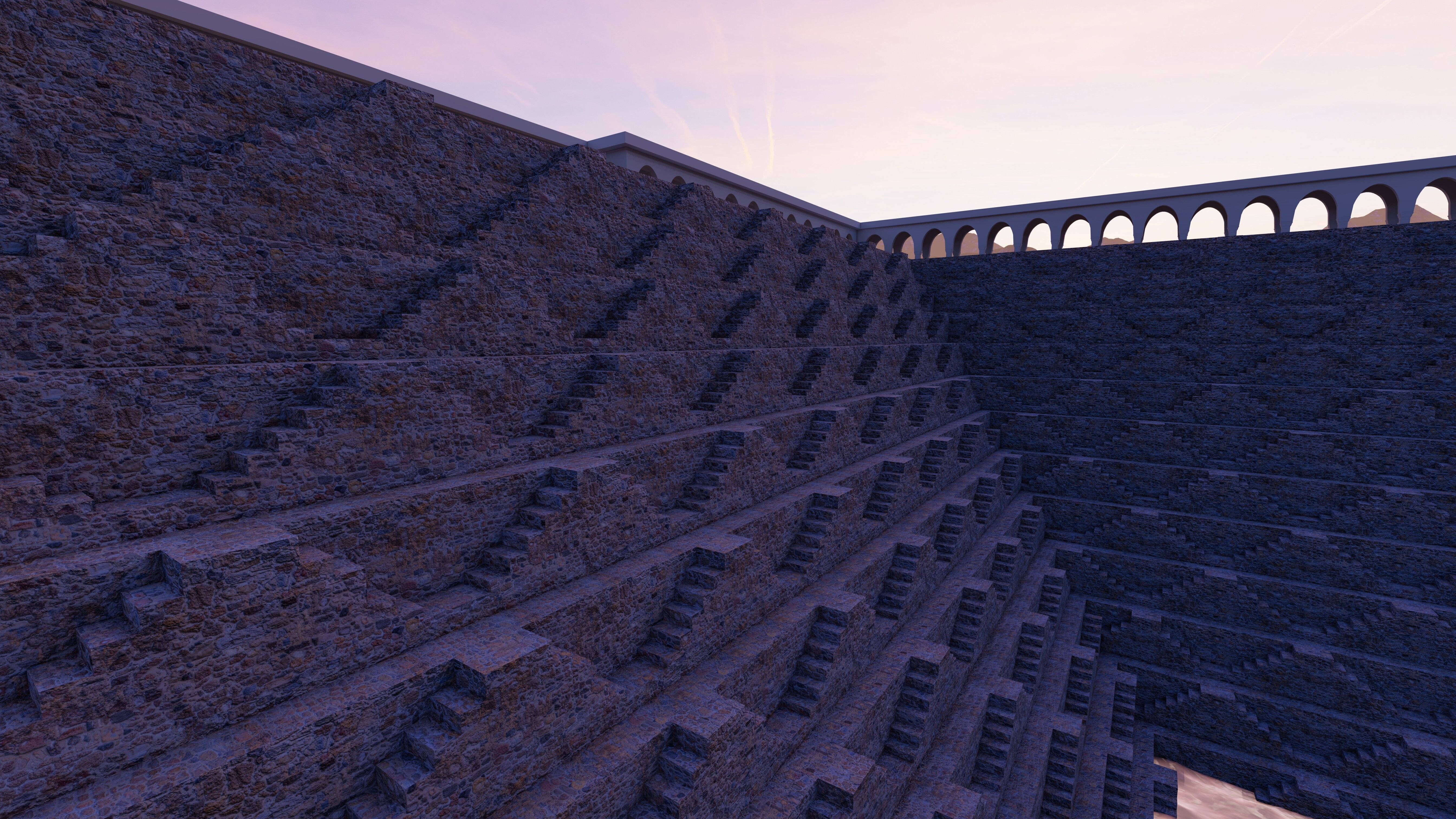 Chaand Baori Low-poly 3D model_2