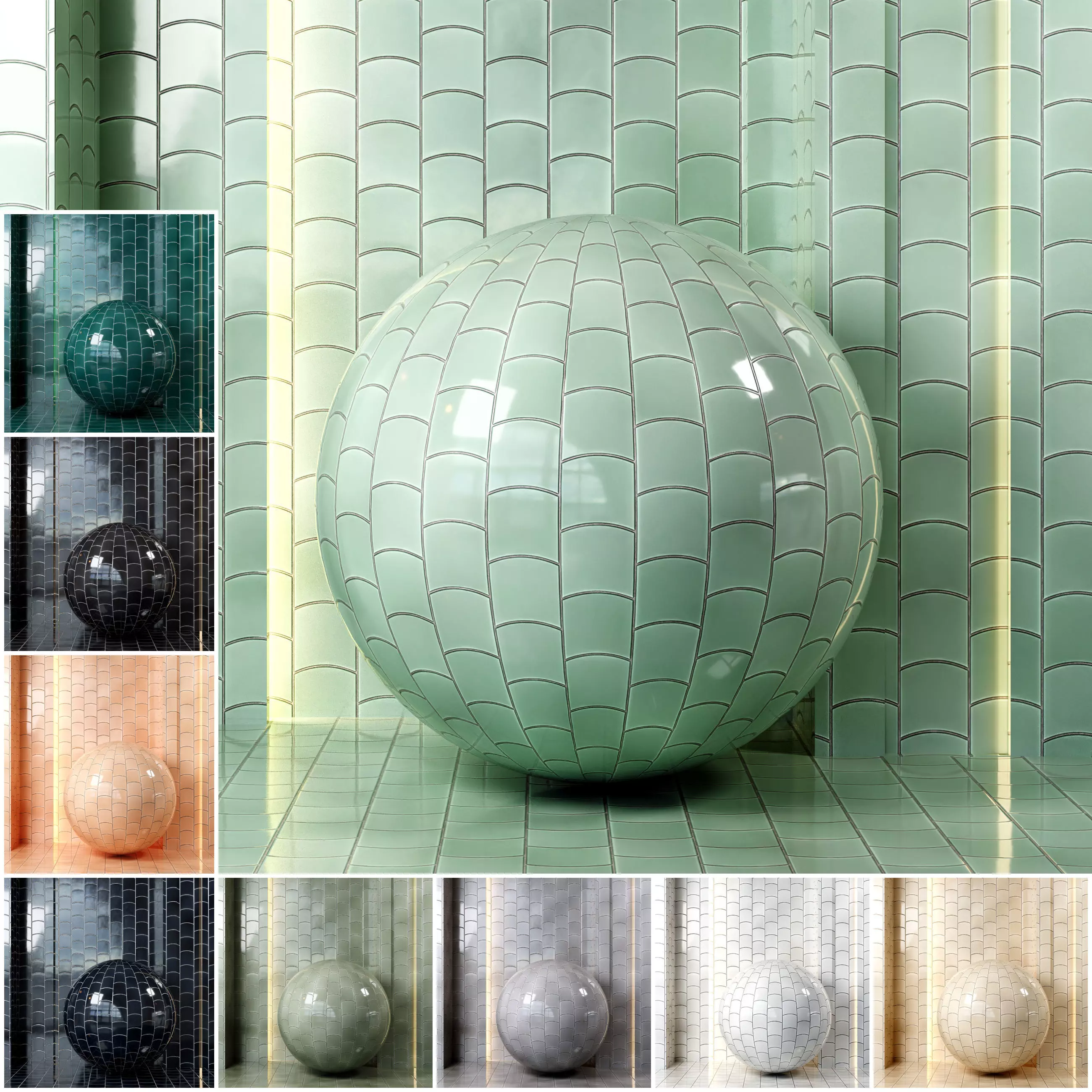 4K Equipe Wave Ceramics Textures - Premium - 9 Colors - Tiles Texture_0
