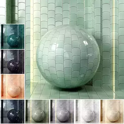 4K Equipe Wave Ceramics Textures - Premium - 9 Colors - Tiles
