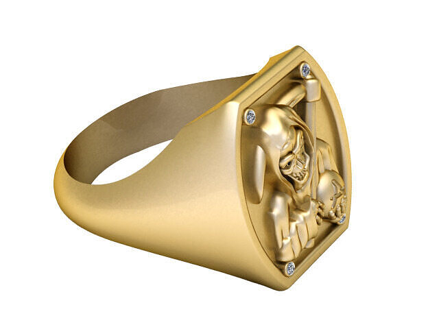 GRIM  REAPER SKULL RING 3D PRITNABLE MODEL  3D print model