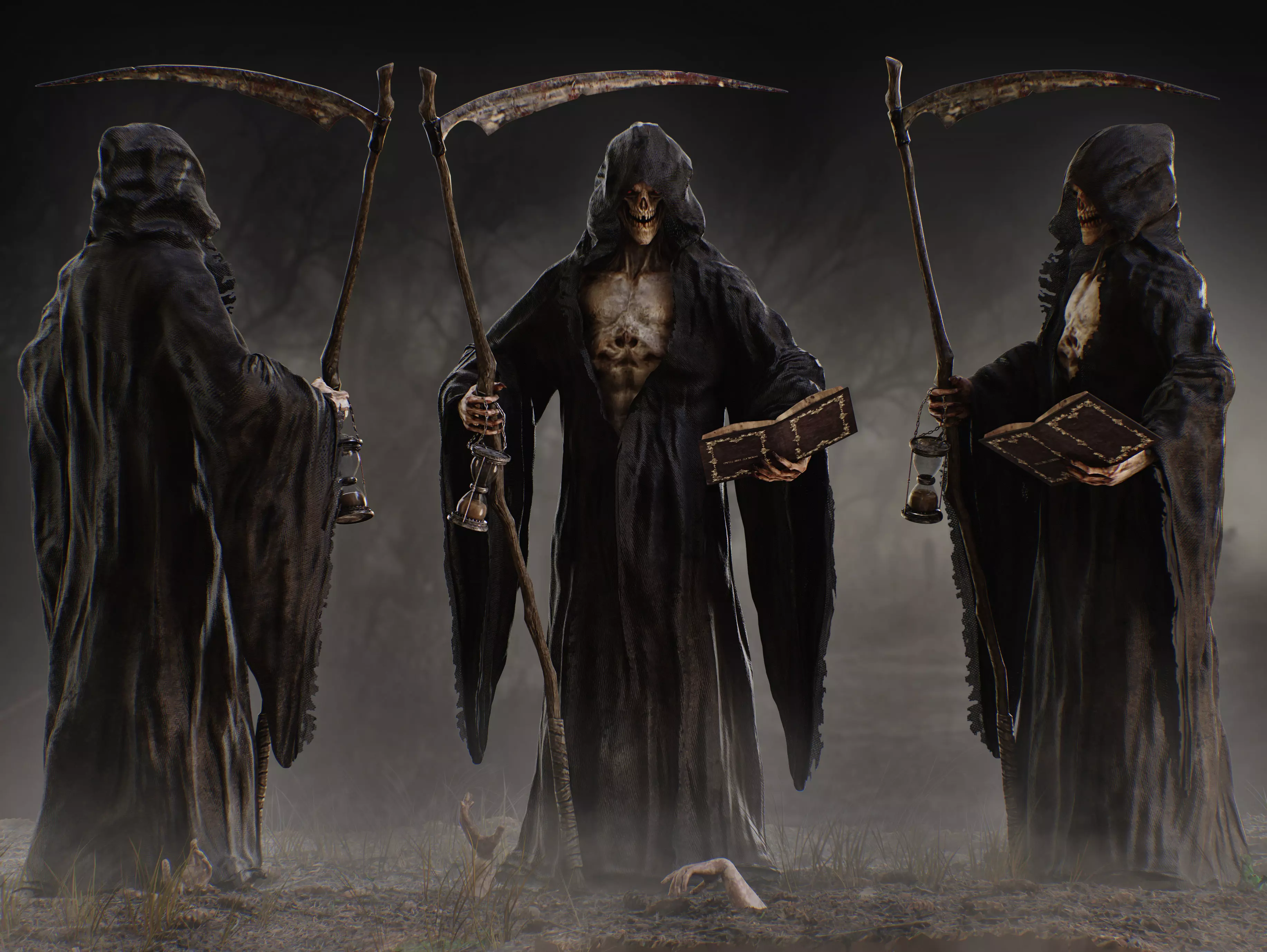 Grim Reaper Low-poly 3D model_0