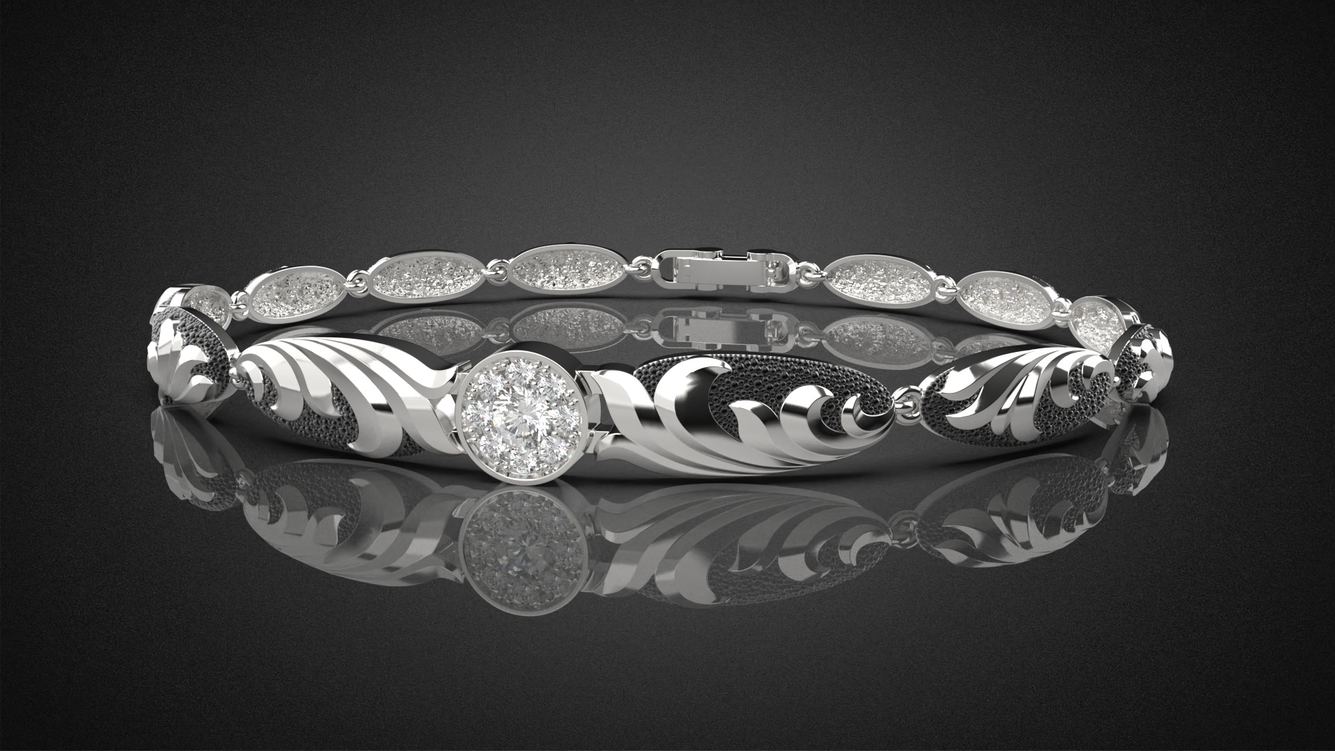 Diamond golden ratio Jewelry bracelet B3 3D print model_13