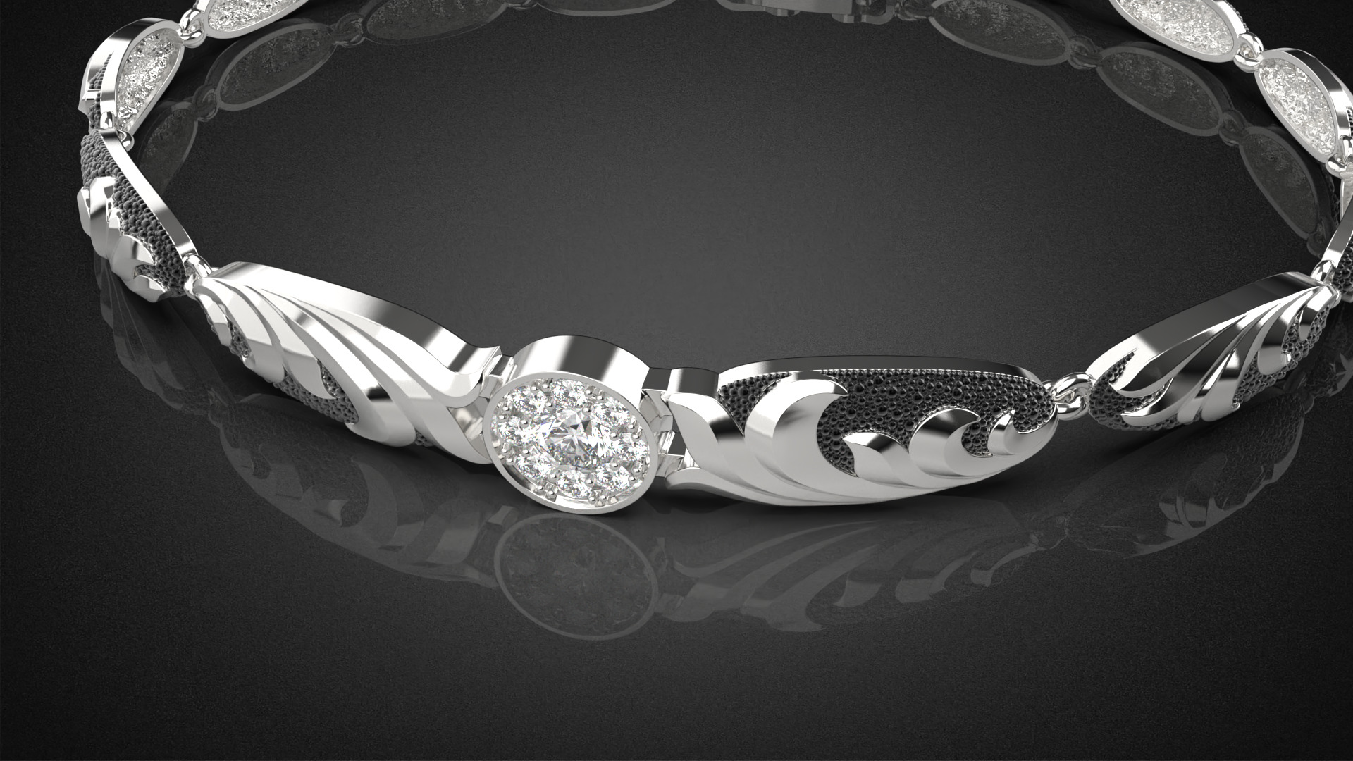 Diamond golden ratio Jewelry bracelet B3 3D print model_20