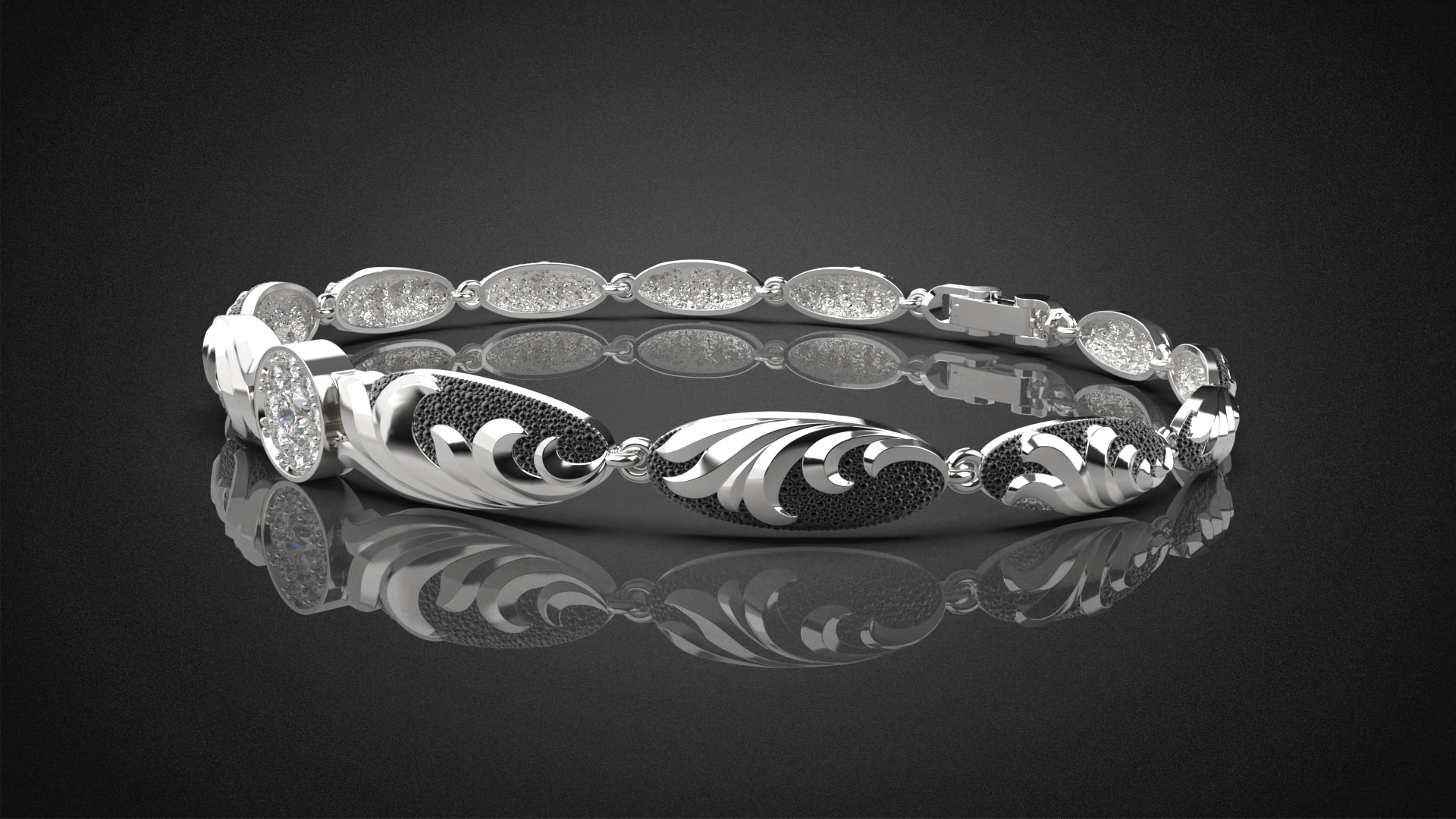 Diamond golden ratio Jewelry bracelet B3 3D print model_14