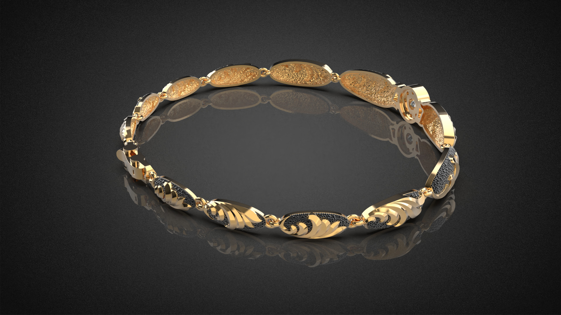 Diamond golden ratio Jewelry bracelet B3 3D print model_10