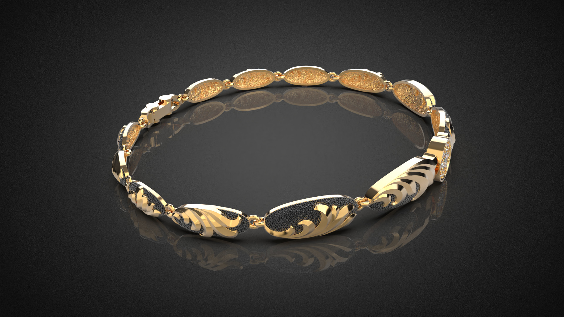 Diamond golden ratio Jewelry bracelet B3 3D print model_11