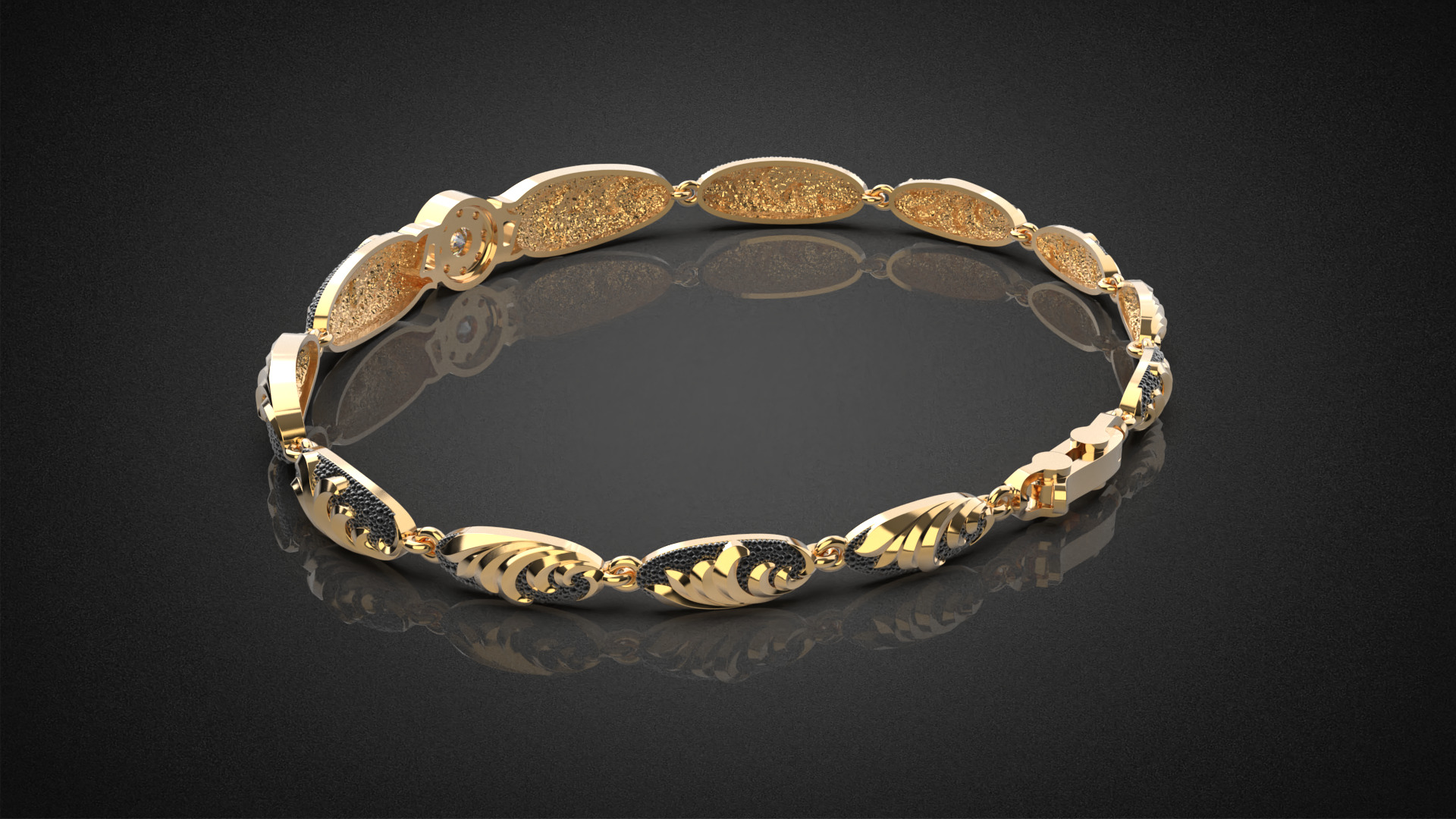 Diamond golden ratio Jewelry bracelet B3 3D print model_8