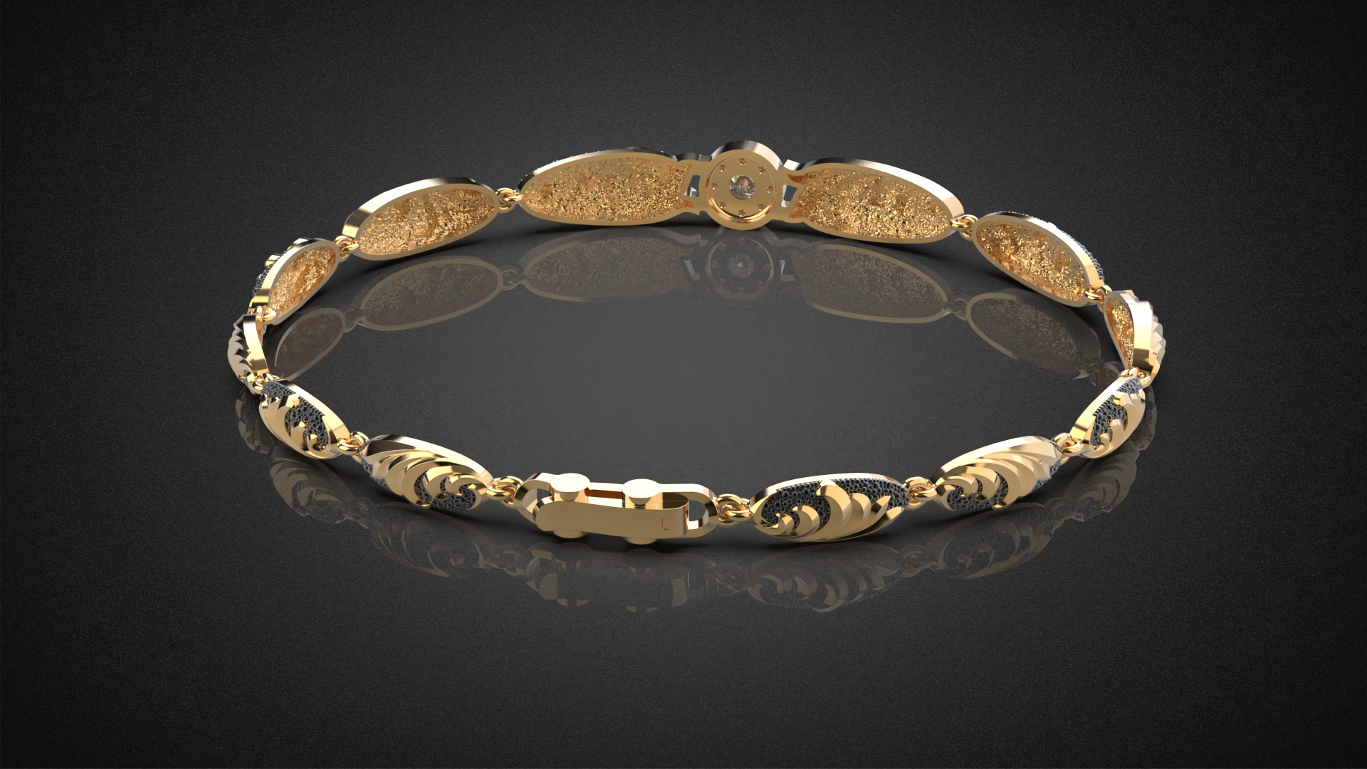 Diamond golden ratio Jewelry bracelet B3 3D print model_9
