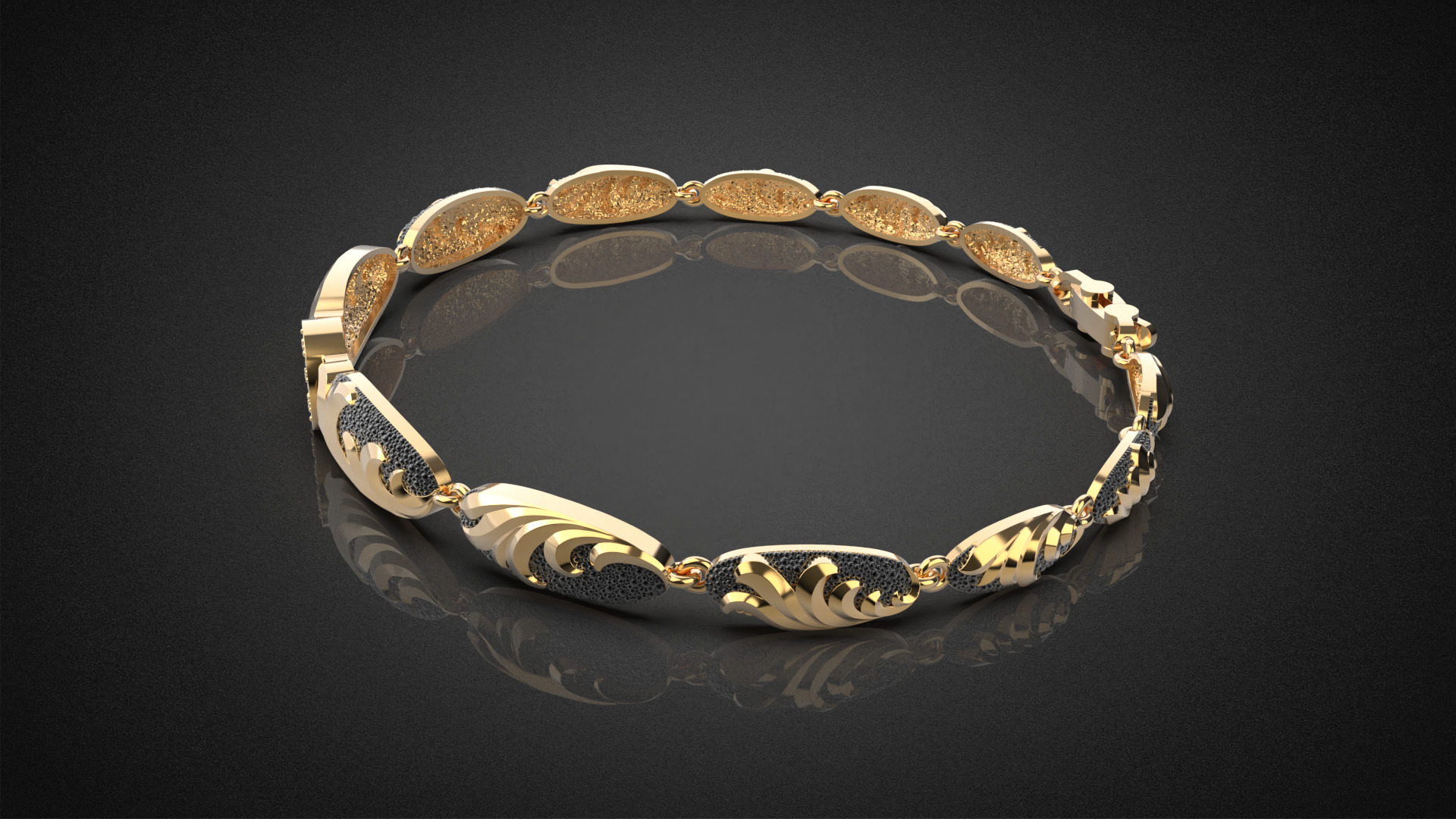 Diamond golden ratio Jewelry bracelet B3 3D print model_7