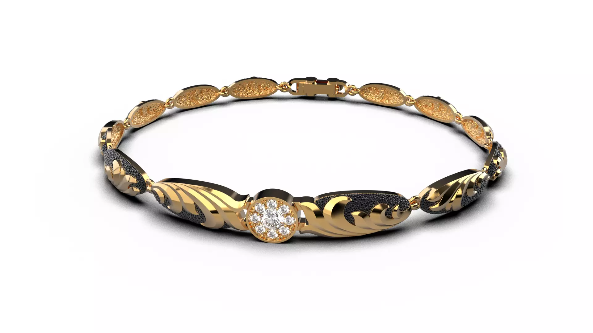 Diamond golden ratio Jewelry bracelet B3 3D print model_0