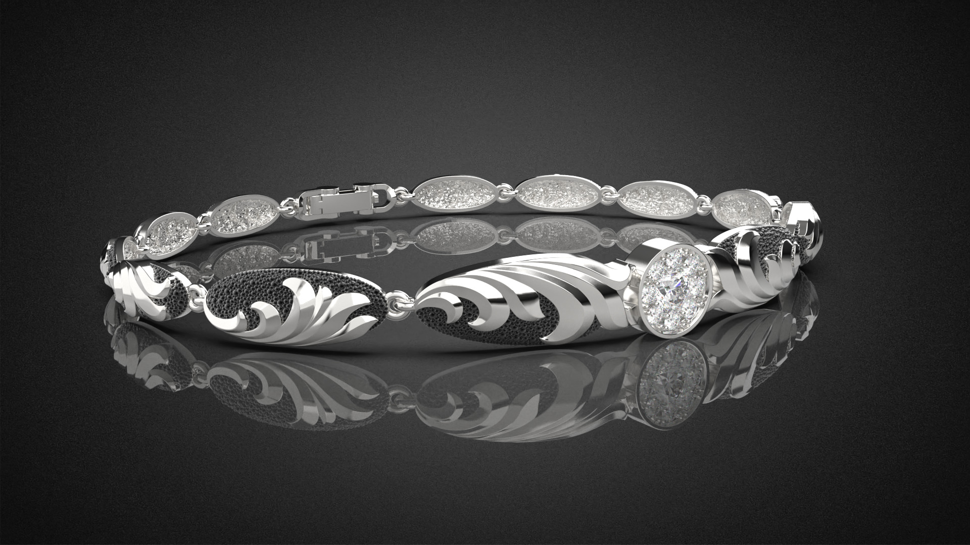 Diamond golden ratio Jewelry bracelet B3 3D print model_19