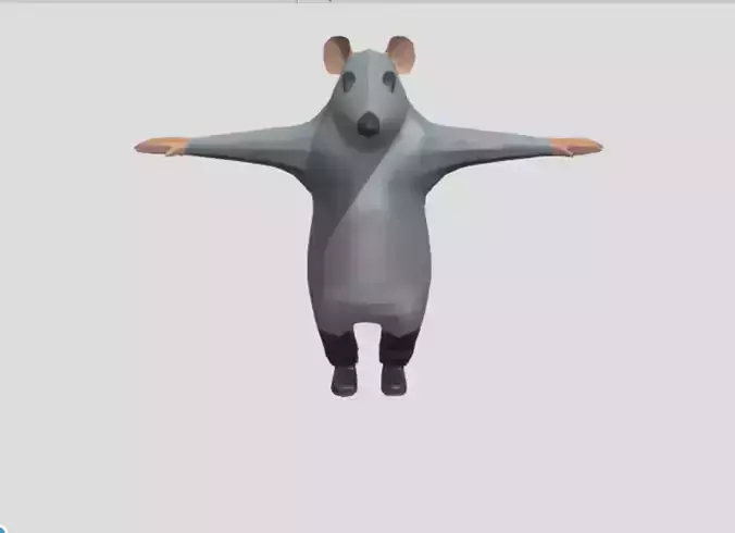 Rat meme  based on Miton the Rat  Rigged Fortnight Dance TikTok Low-poly 3D model