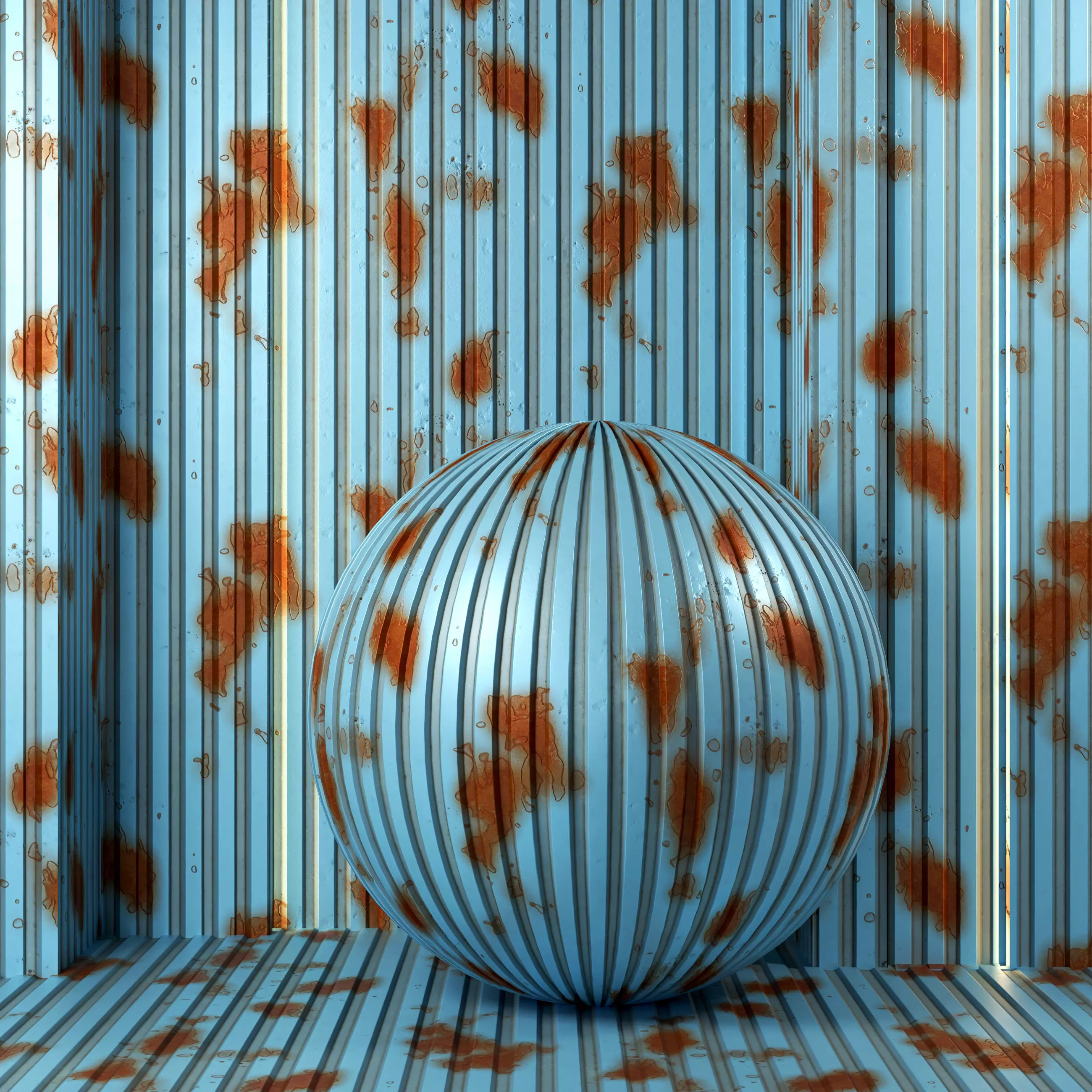 4K Rusty Metal Sheet Textures - Aged Industrial Corrugated Texture