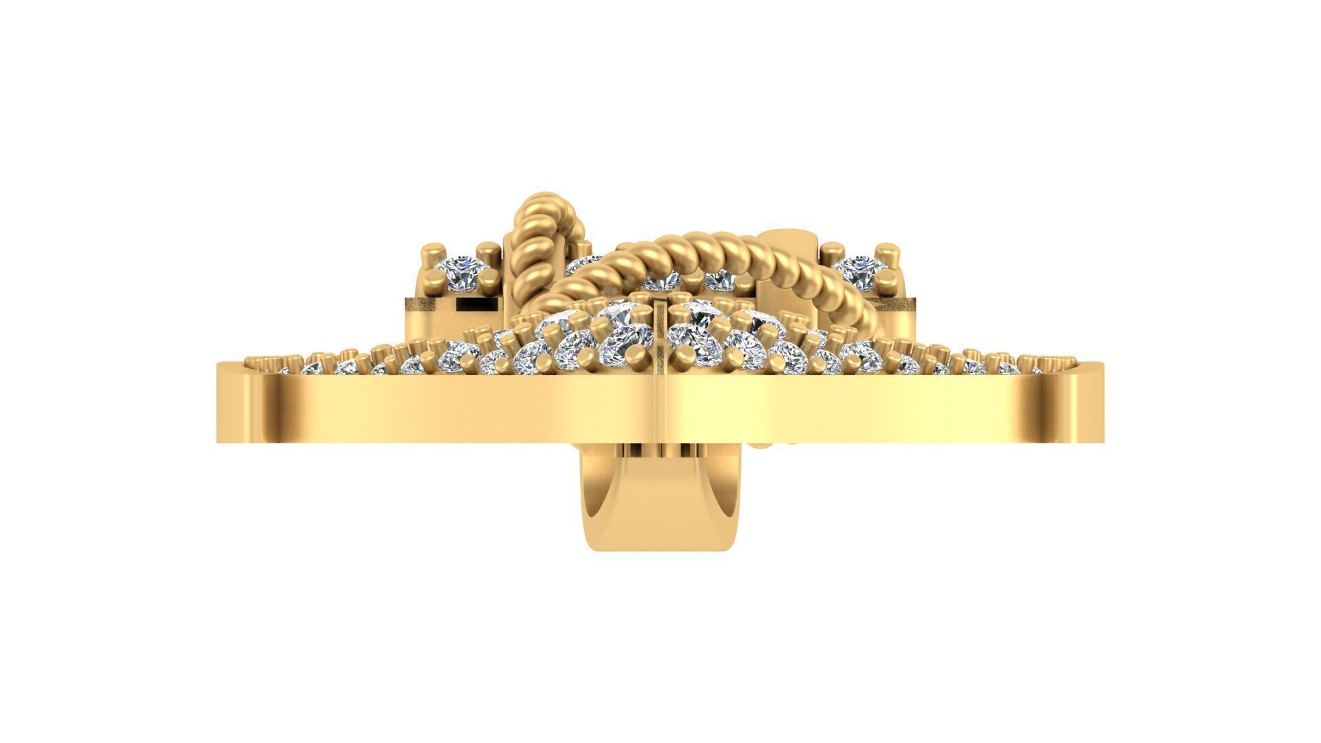 Iced-Out Nautical Anchor Pendant 3D print model_25