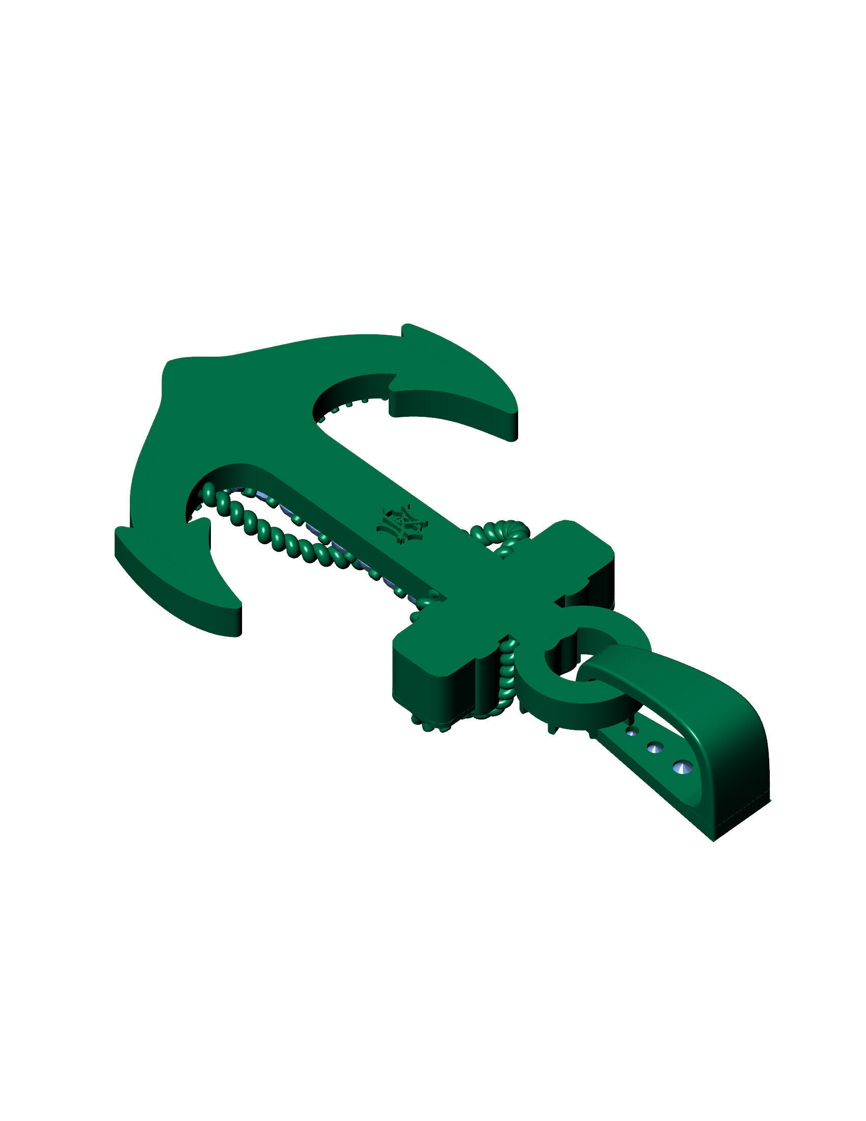 Iced-Out Nautical Anchor Pendant 3D print model_15