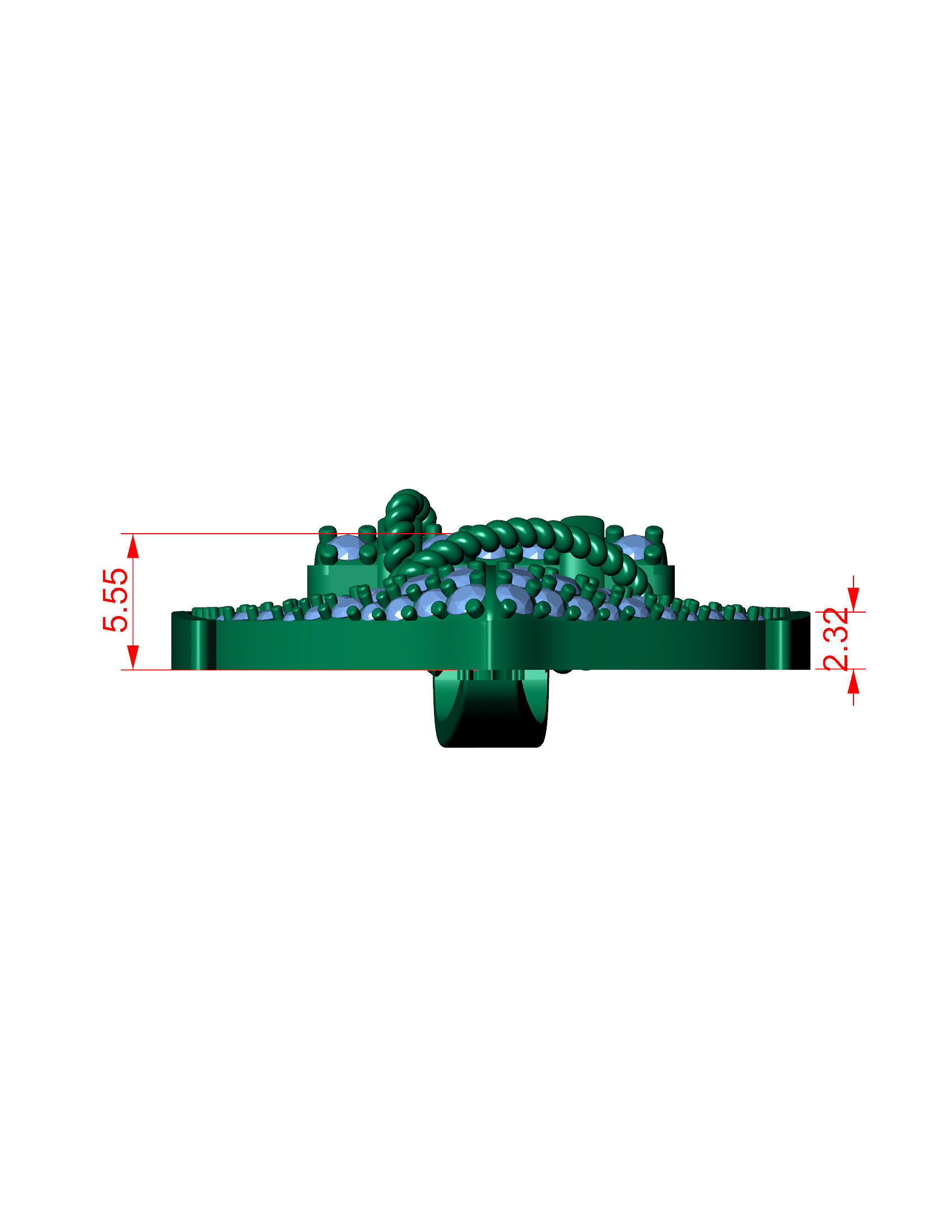 Iced-Out Nautical Anchor Pendant 3D print model_17