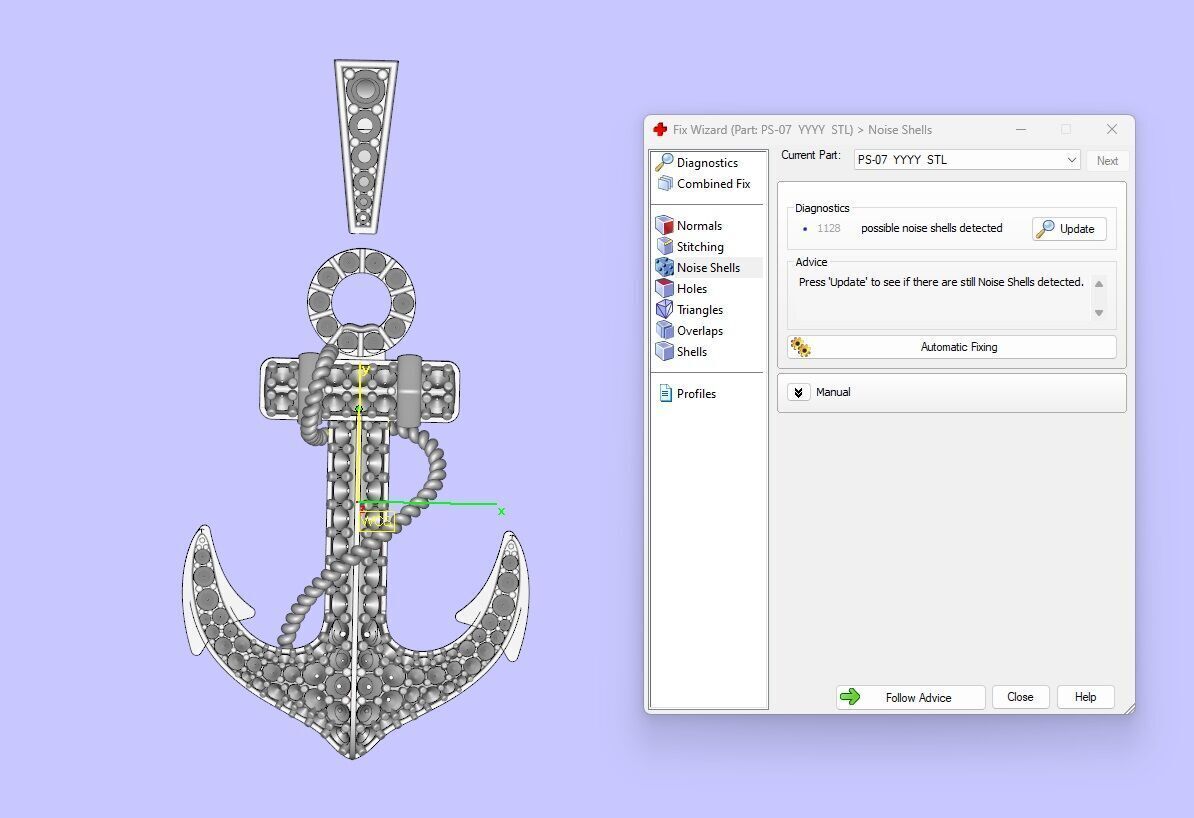 Iced-Out Nautical Anchor Pendant 3D print model_23